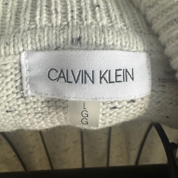 Calvin Klein Gray and White Cowl Neck Sweater - Picture 2 of 4